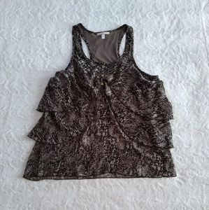 Sarah Spencer Snake Print Tiered Tank